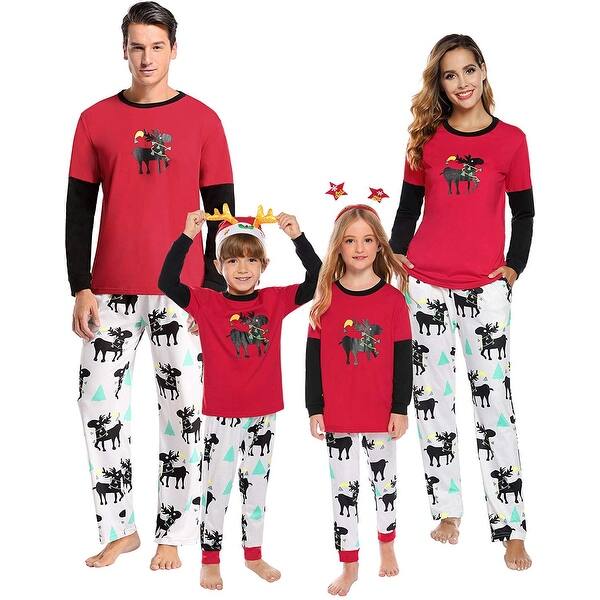 Shop Aibrou Family Christmas Pajamas Set Santa Claus Kids Sleepwear Red Size Dad L On Sale Overstock 31694093