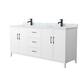 Option White, Black Trim, White Carrara Marble Top