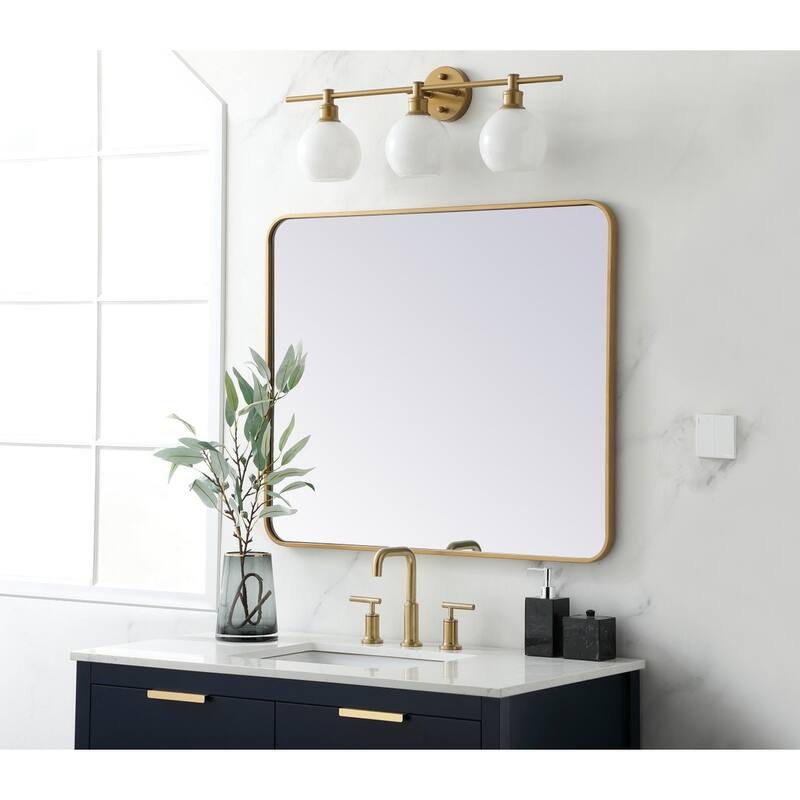 Ezra Soft Corner Metal Rectangular Mirror