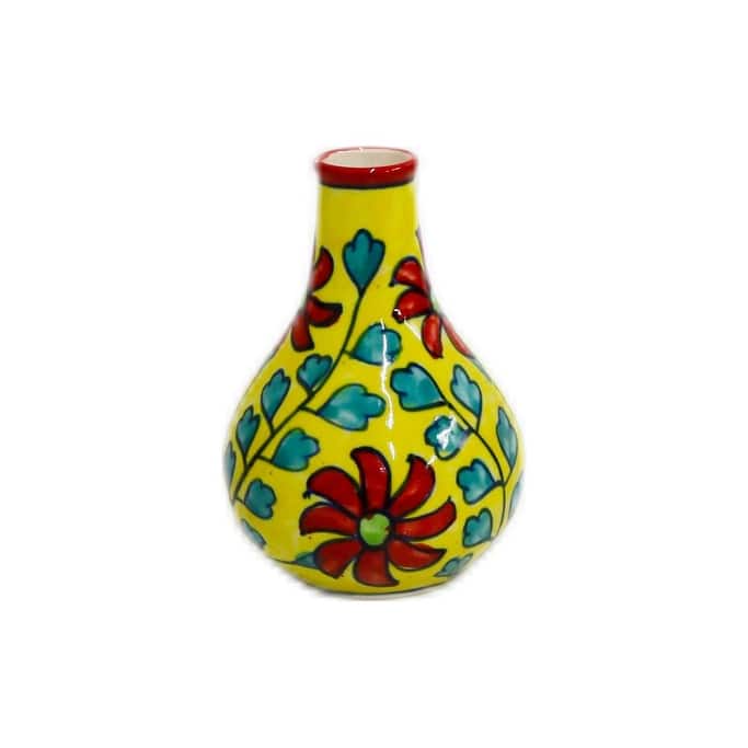Home&Manor Small Ceramic Flower Holder Multicolor