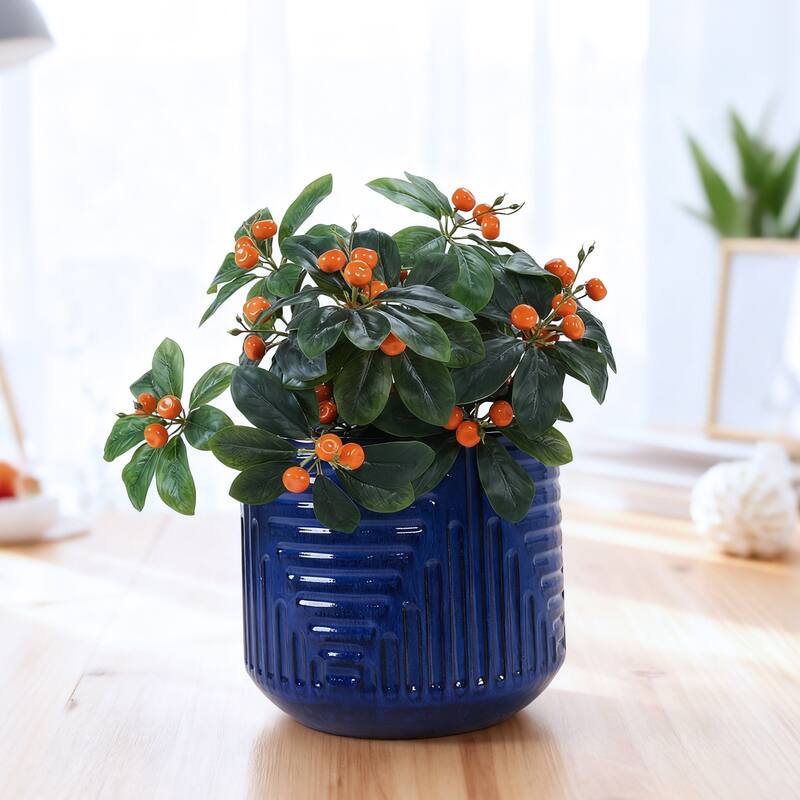 Handmade Ceramic Planter, Monstera & Fiddle Leaf Fig, 16" Diameter