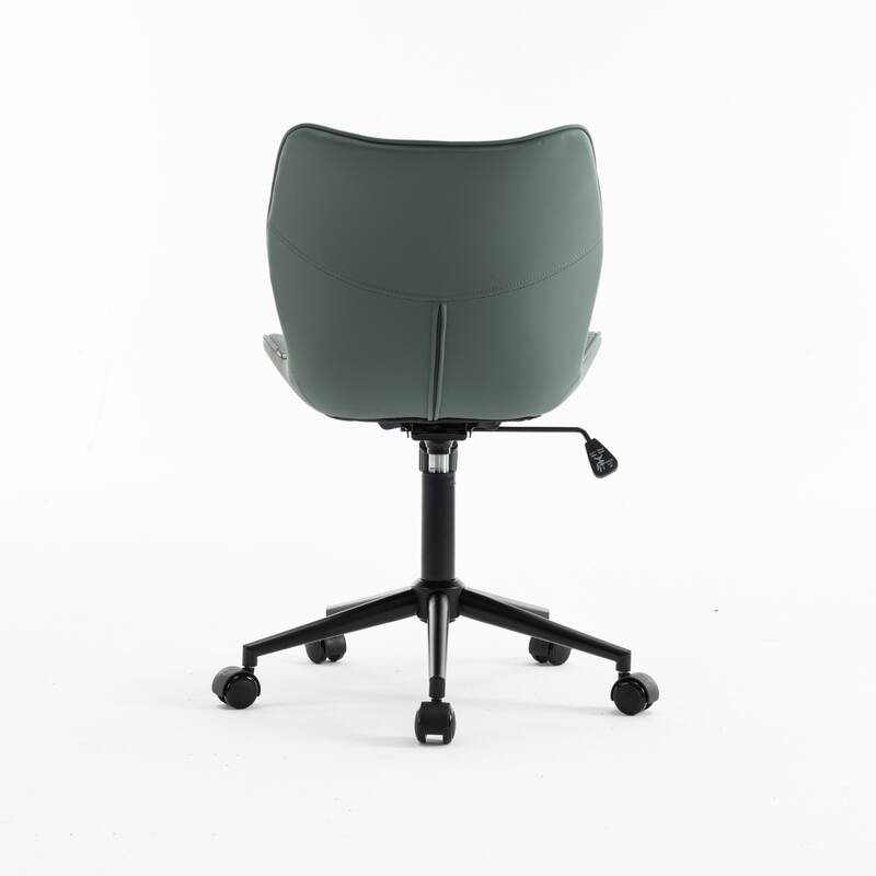 Faux Leather Office Chair with Wheels, Upholstered Task Chair
