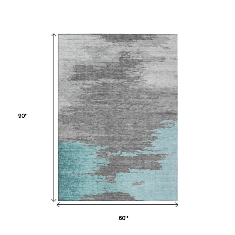 HomeRoots Abstract Transitional Rectangle Outdoor Rug