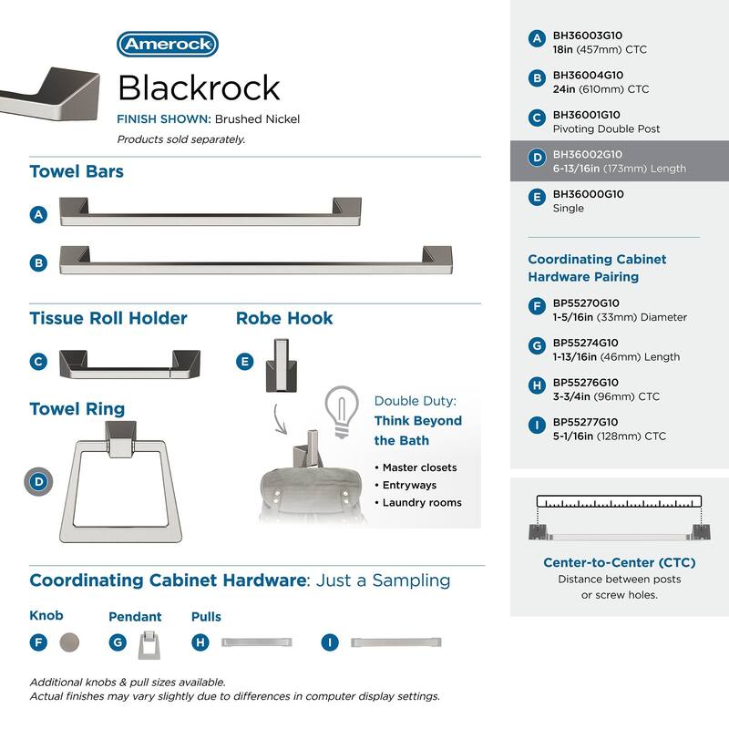 Amerock Blackrock Wall Mounted Towel Ring