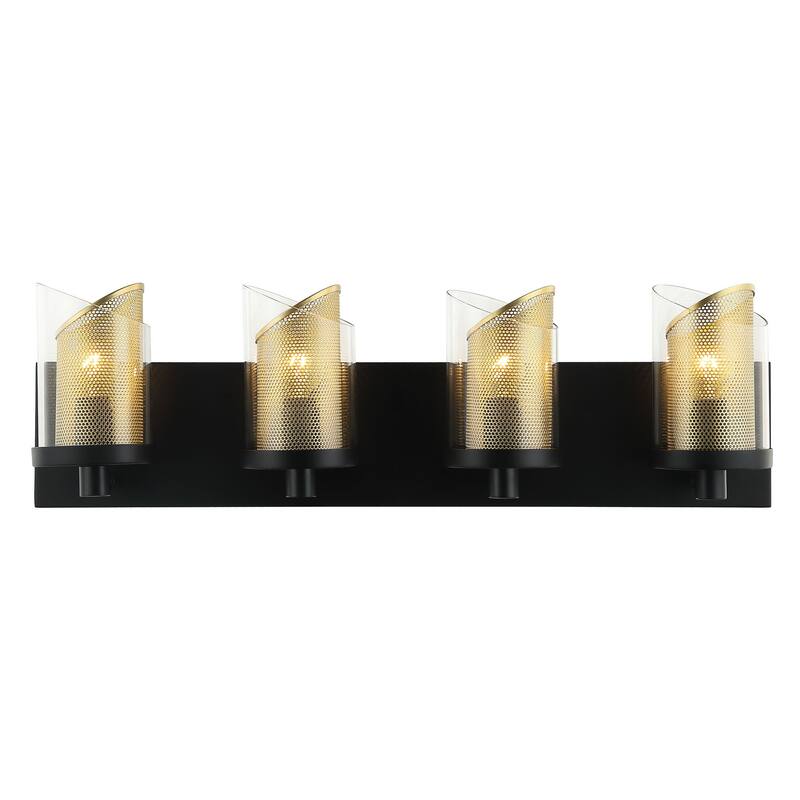 Varaluz So Inclined 4-Light Glass and Mesh Bathroom Vanity Light