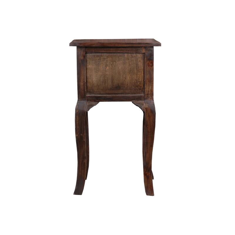 Antique Wood Side Table - Solid Wood End Table with Vintage Charm - Fully Assembled - 27.25" Height - 27.25