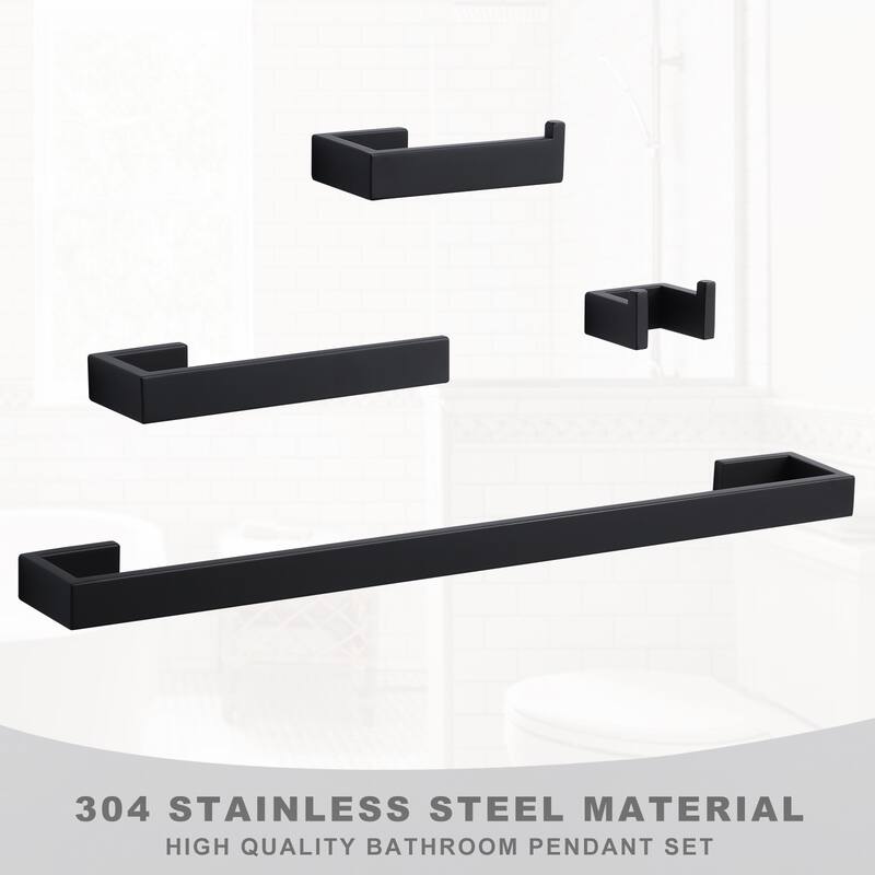 WOWOW Modern Style 4-Piece Bathroom Hardware Set with Installation Accessories