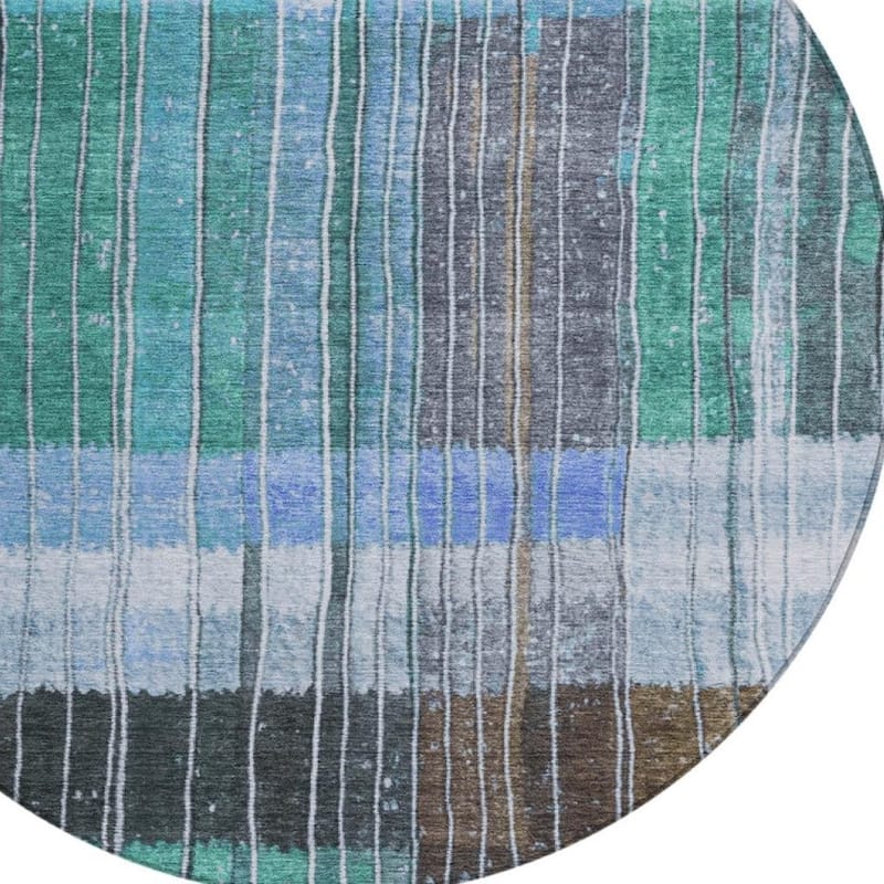 HomeRoots Striped Transitional Rectangle Outdoor Rug
