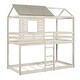 preview thumbnail 4 of 7, Antique White Reliable Twin Over Twin Loft Bed with Safety Features