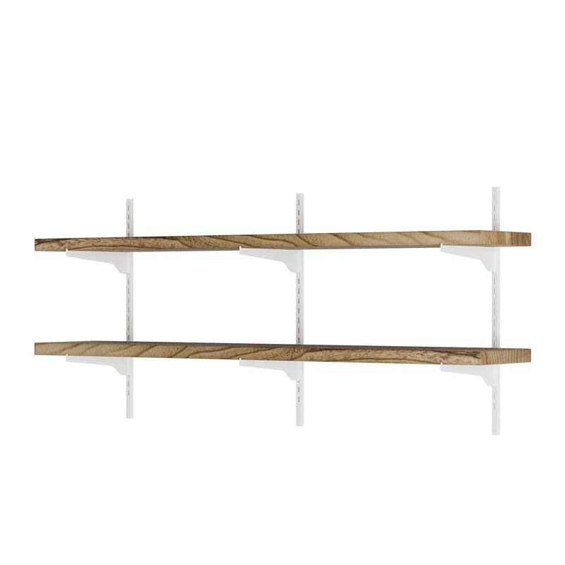 Wallniture Turin 54" Floating Adjustable Shelf, Wall Mounted Shelves with Tier Options, Living Room Shelves, Rustic & Boho Decor