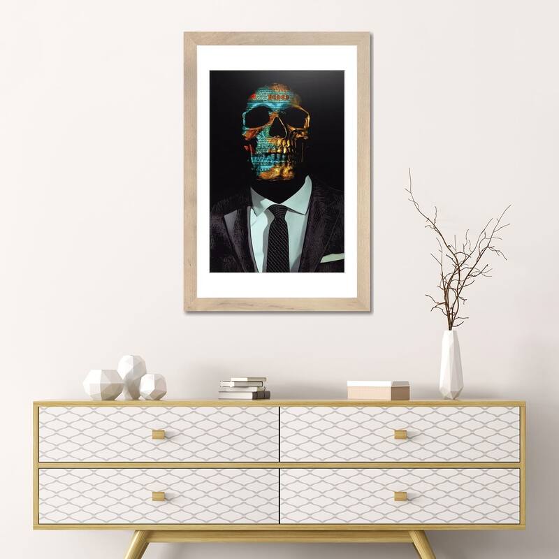 iCanvas "Suited Skull" by Jesse Johnson