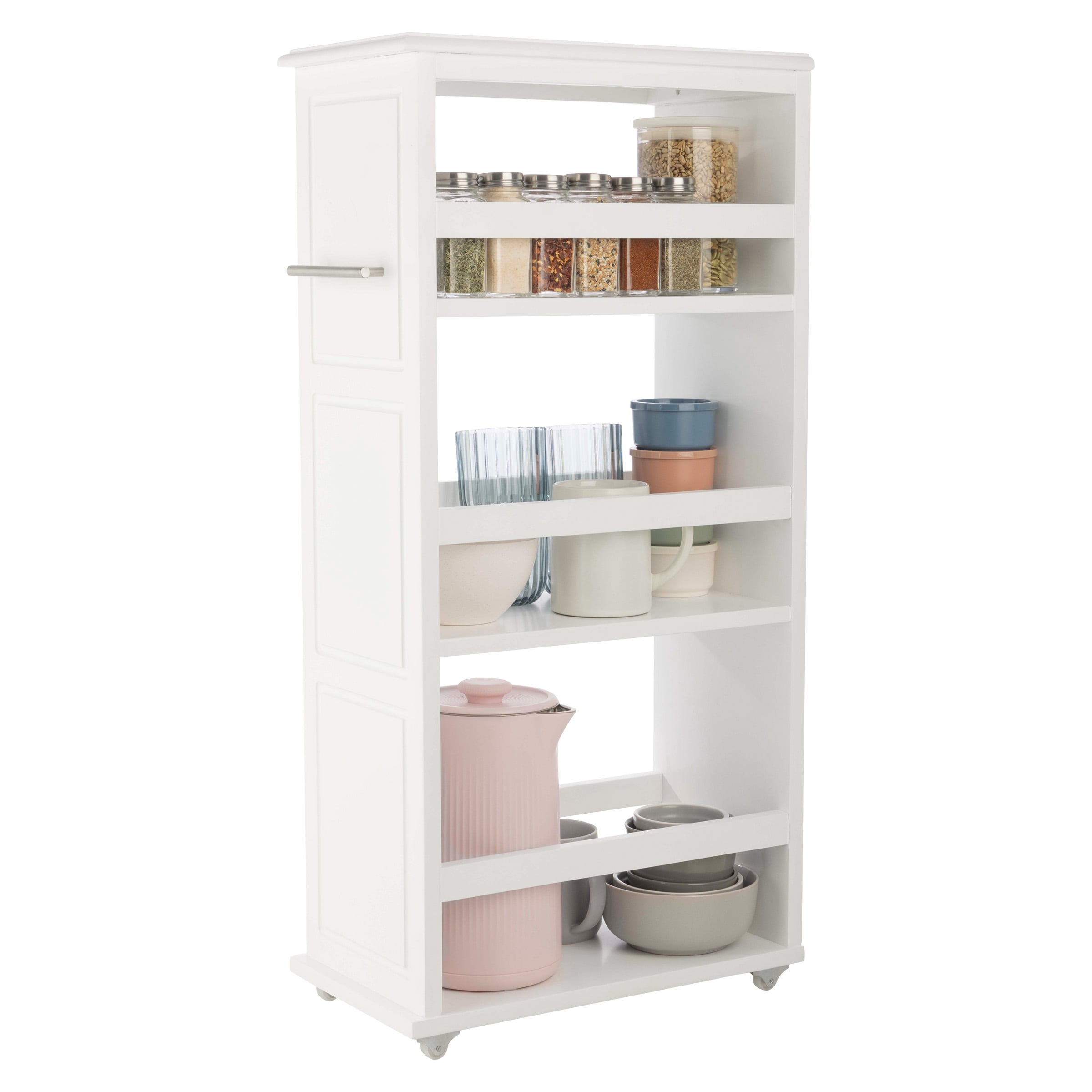 Slim Rolling Storage Cart Narrow Rolling Cart with Handle and Wheels for Bathroom, and Kitchen Organization