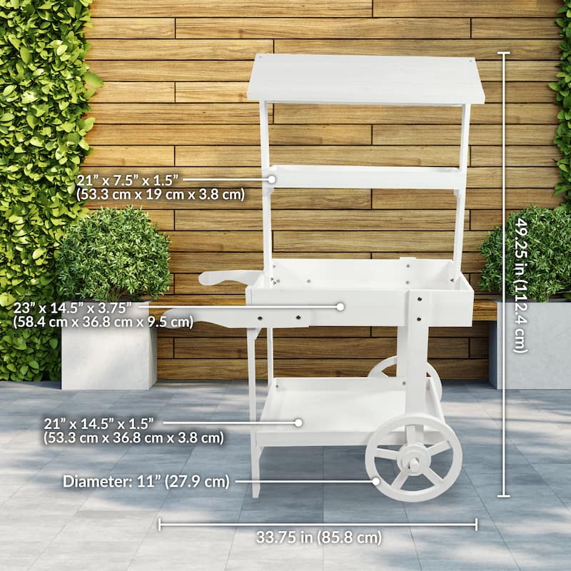 Sunnydaze Country Market Flower Cart Display Stand - 49.25” H