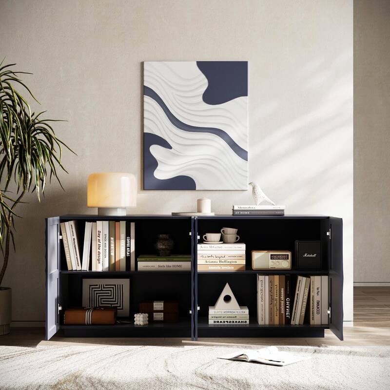 Modern 4-Door Buffet Cabinet with Storage