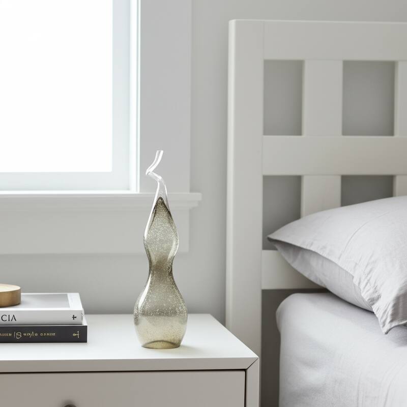 Glass Decorative Object Valencia Style for Home Office - 24" Clear - 6" x 6" x 24"