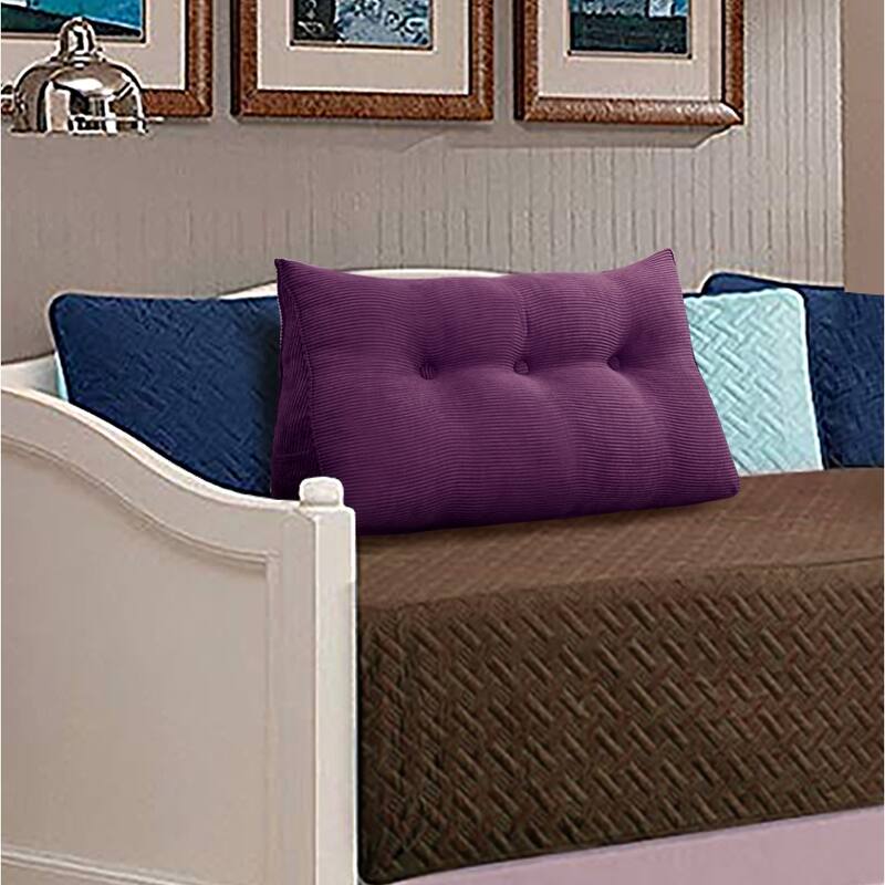 Corduroy Headboard Wedge Reading Pillow for Twin Dorm Bed & Daybed Side Back Support