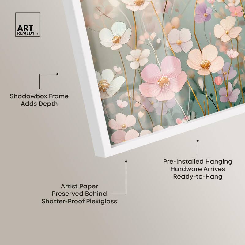 Tiny Blooms I Shadowbox by Art Remedy