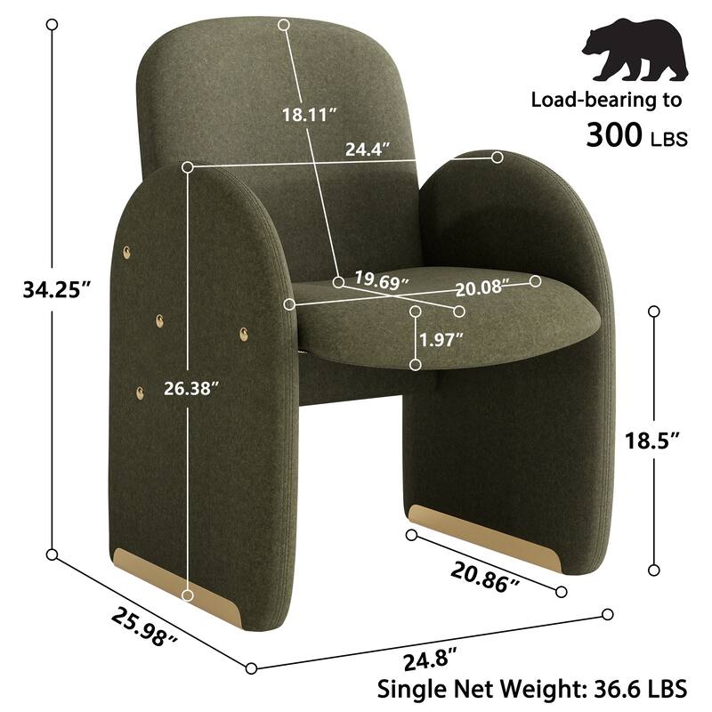 20"x19.7" Oversized Modern Dining Chair Fbaric Upholstered Dining Room Chairs