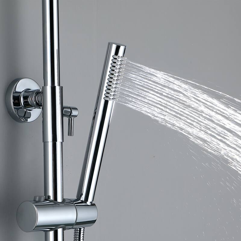 47"H Solid Brass Wall-Mounted Exposed Shower System with Tub Spout (Valve Included)