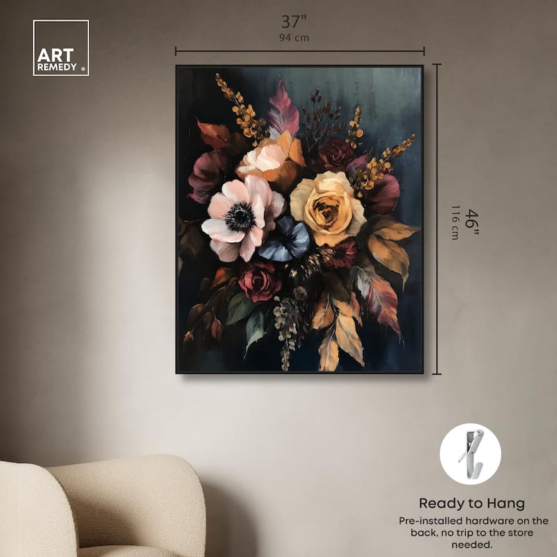Velvet Night Bloom II Canvas by Art Remedy