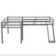 preview thumbnail 10 of 27, Artsy & Multi-Functional L-Shaped Twin Size Loft Bed with Ladder and Slide, Space-saving Design and Sturdy Construction, Grey
