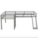 preview thumbnail 9 of 25, L-Shaped Twin Loft Bed with Slide - Space-Saving Solid Wood Design for Kids
