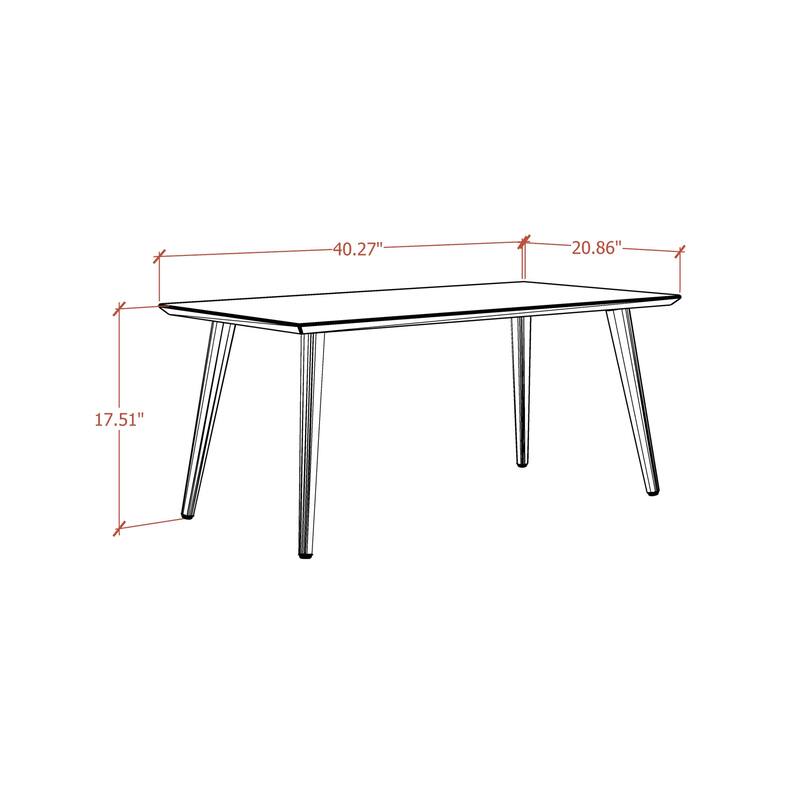 Utopia 17.52" High Rectangle Coffee Table with Splayed Legs