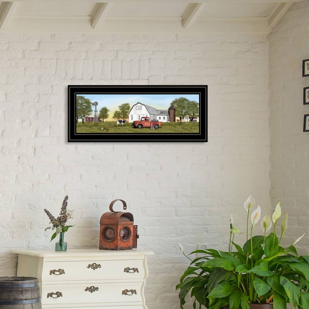 TrendyDecor4U Farmhouse "Summer on the Farm" Framed Print Wall Art by Billy Jacobs