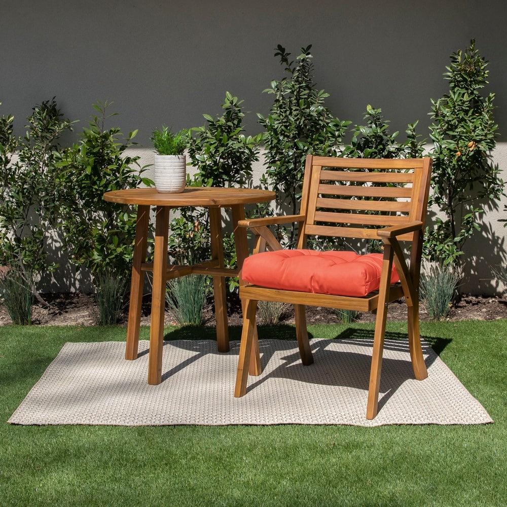 Sorra Home Sunbrella Tufted Chair Cushion Round U-Shaped Back 19 x 19 x 3"