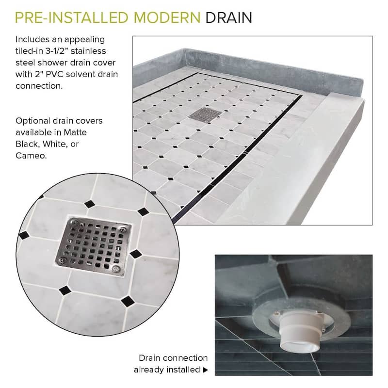 Transolid FPT6032R 60" x 32-1/4" Rectangular Shower Base with Single