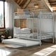 preview thumbnail 17 of 46, Multifunction Twin Over Twin Bunk Bed With Roof,Slide and 3-step Ladder White
