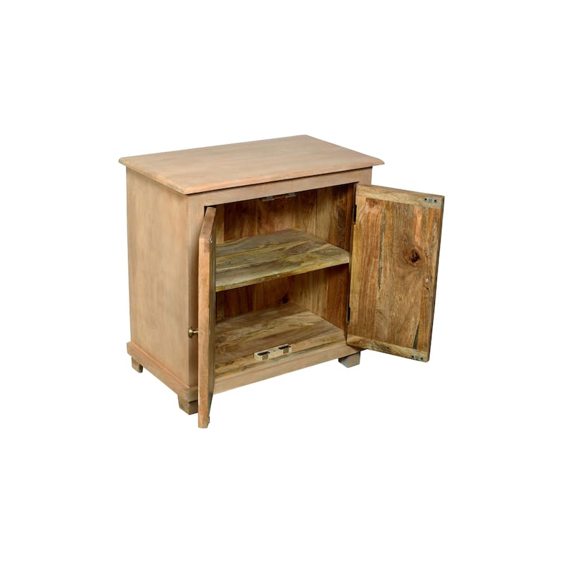 Jenna 2-Door Solid Wood Nightstand With Storage Shelf