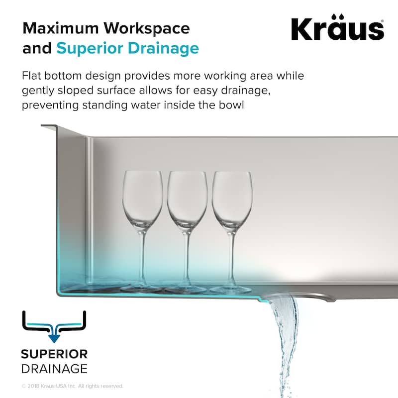 Kraus Pax 24" Undermount Single Basin Stainless Steel Kitchen Sink