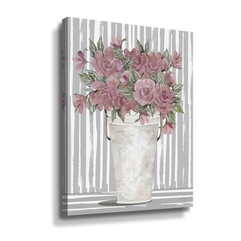Pink Posies I Gallery Wrapped Canvas