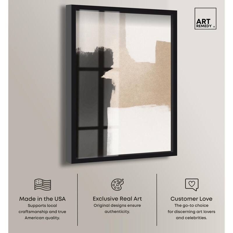 Beige and Black I Shadowbox by Art Remedy