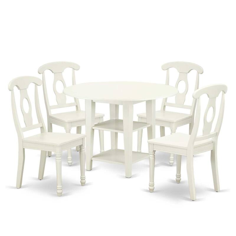 Victorian Dining Set 5Pc Round Table & 4 Chairs 20-42 Inch Extendable