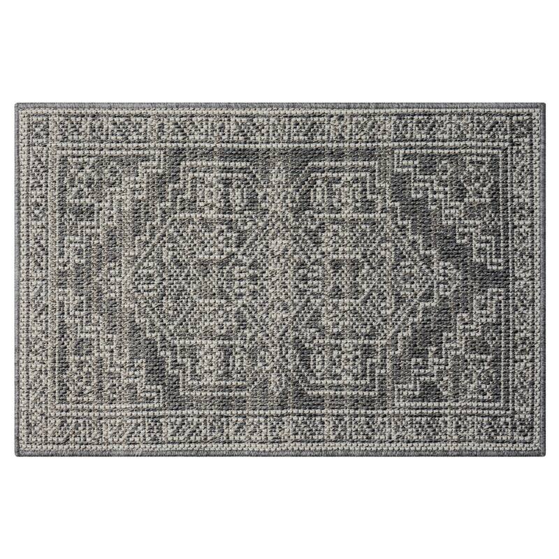 Terra by Obeetee Pavilion Tribal Rug - Cream/Onyx - 2' x 3'