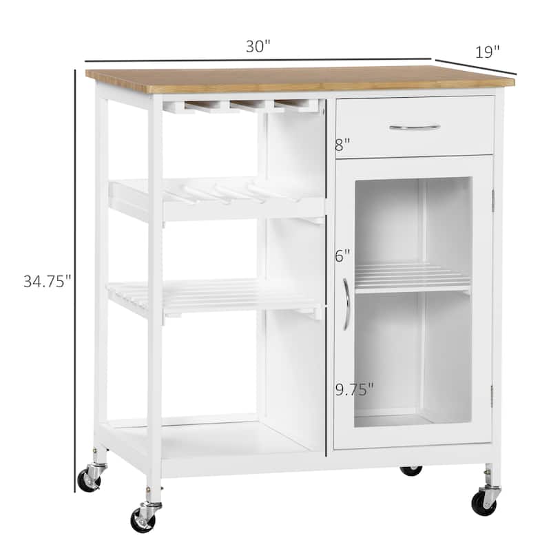 Rolling Kitchen Island with Storage