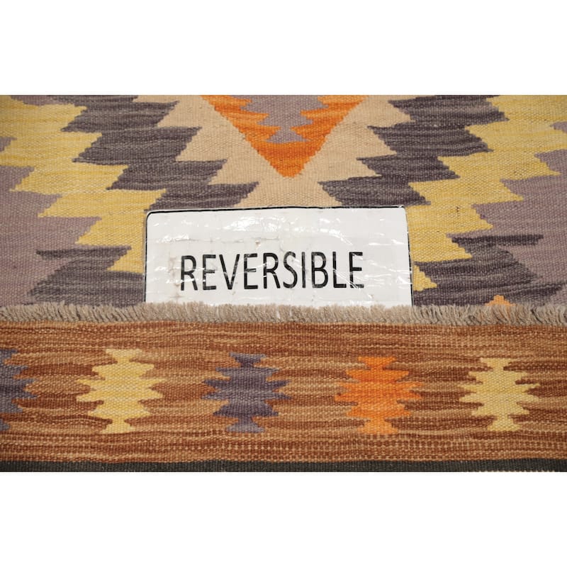 Hand Woven Oriental 100% Wool Carpet Southwestern Tribal Purples Kilim Area Rug - 4' 10'' X 3' 2''