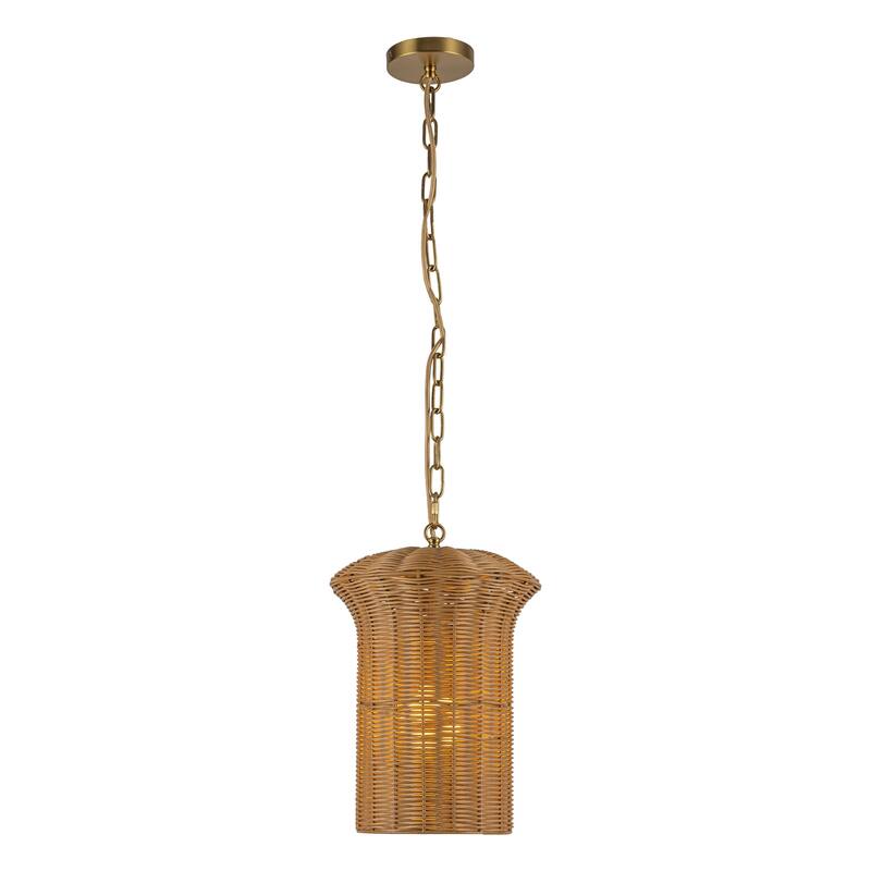 Alora Lighting PD641011 Kai 11" Wide Pendant with Rattan Shade