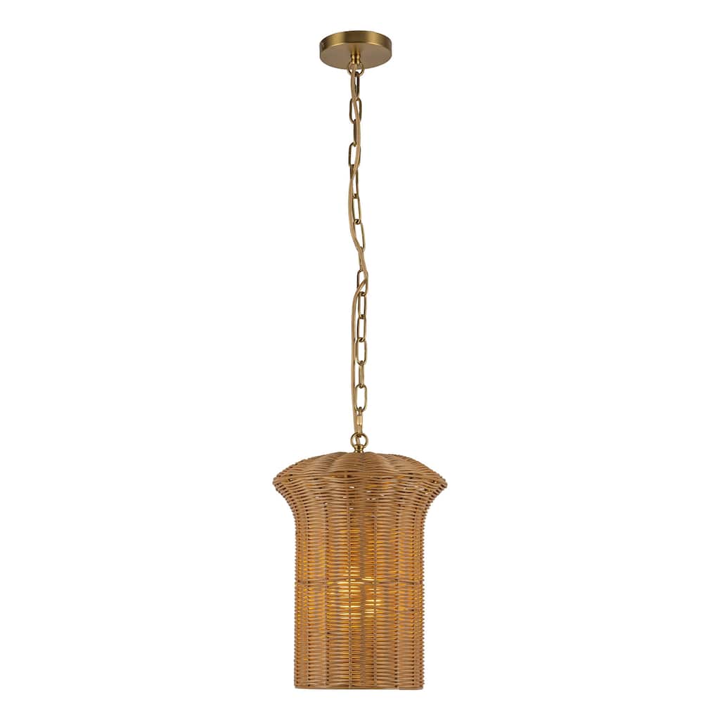 Alora Lighting PD641011 Kai 11" Wide Pendant with Rattan Shade