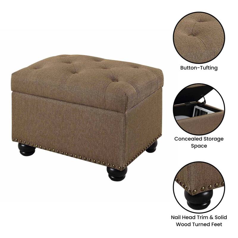 Upholstered Storage Ottoman with Functional Storage Space and Seating Solution for Modern Living Spaces
