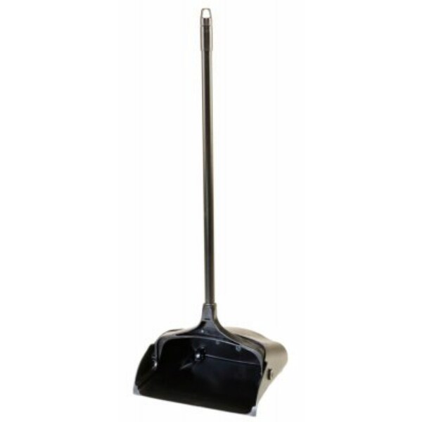 Rubbermaid 1887090 Lobby Pro Plastic Upright Dust Pan with Rear Wheels, Black