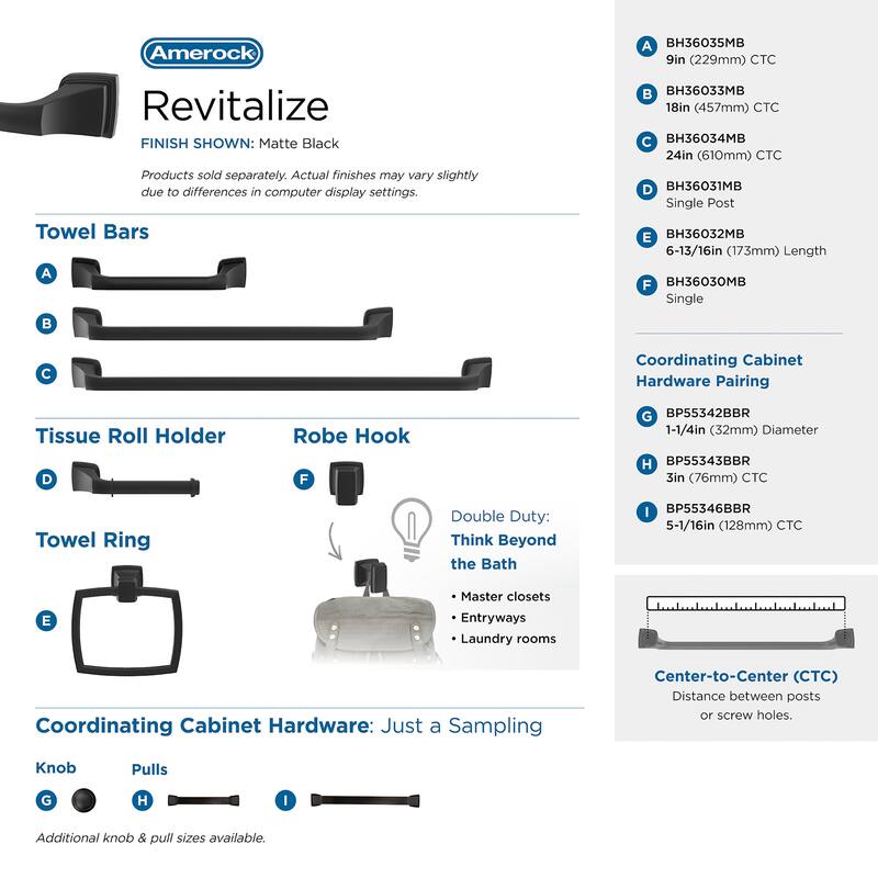 Amerock BH36035 Revitalize 10-3/4" Towel Bar