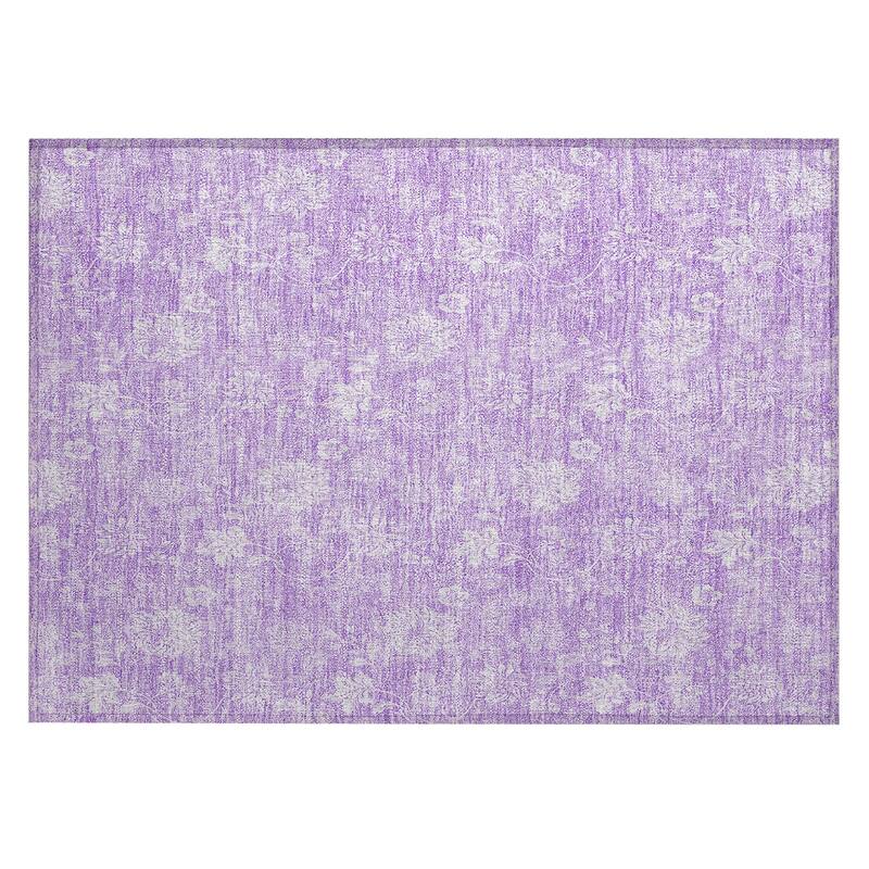 Machine Washable Indoor/ Outdoor Chantille Casual Floral Farmhouse Rug