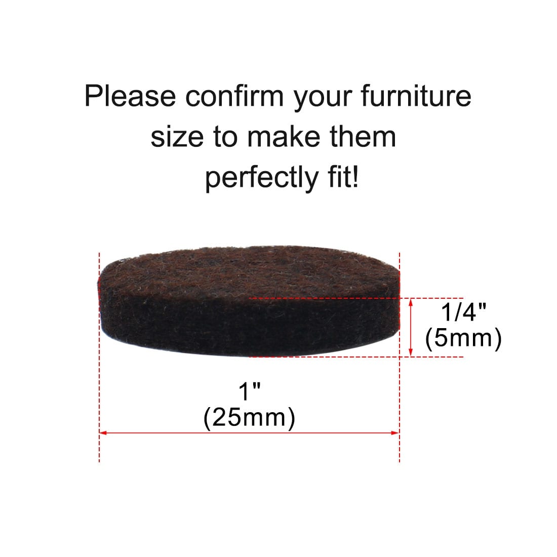 Felt Furniture Pads, 50pcs 25mm Round Pads Self-Adhesive Heavy