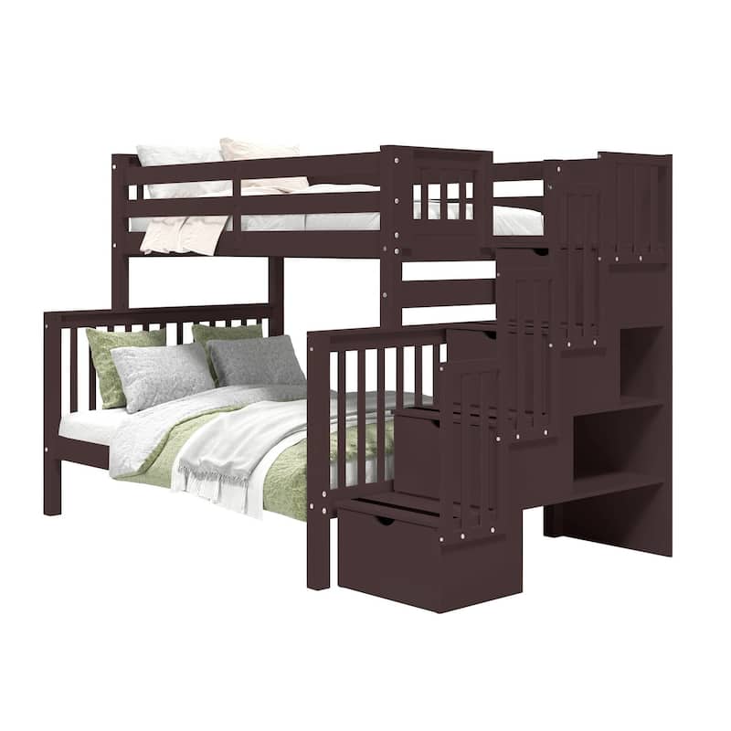 Taylor & Olive Trillium Twin over Full Stairway Bunk Bed