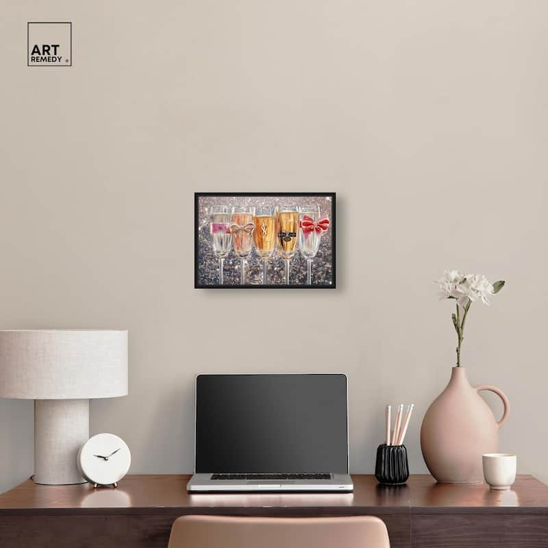 Champagne Glasses Glitz Canvas by Art Remedy