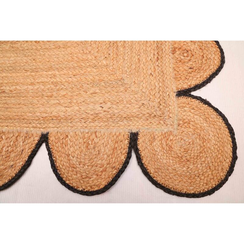 ECARPETGALLERY Braided Weave Palas Denizli Tan Jute Rug - 4'7 x 6'5