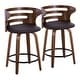 preview thumbnail 12 of 54, Carson Carrington Cranagh 24" Upholstered Counter Stools (Set of 2) Brown Faux Leather/Walnut/Black